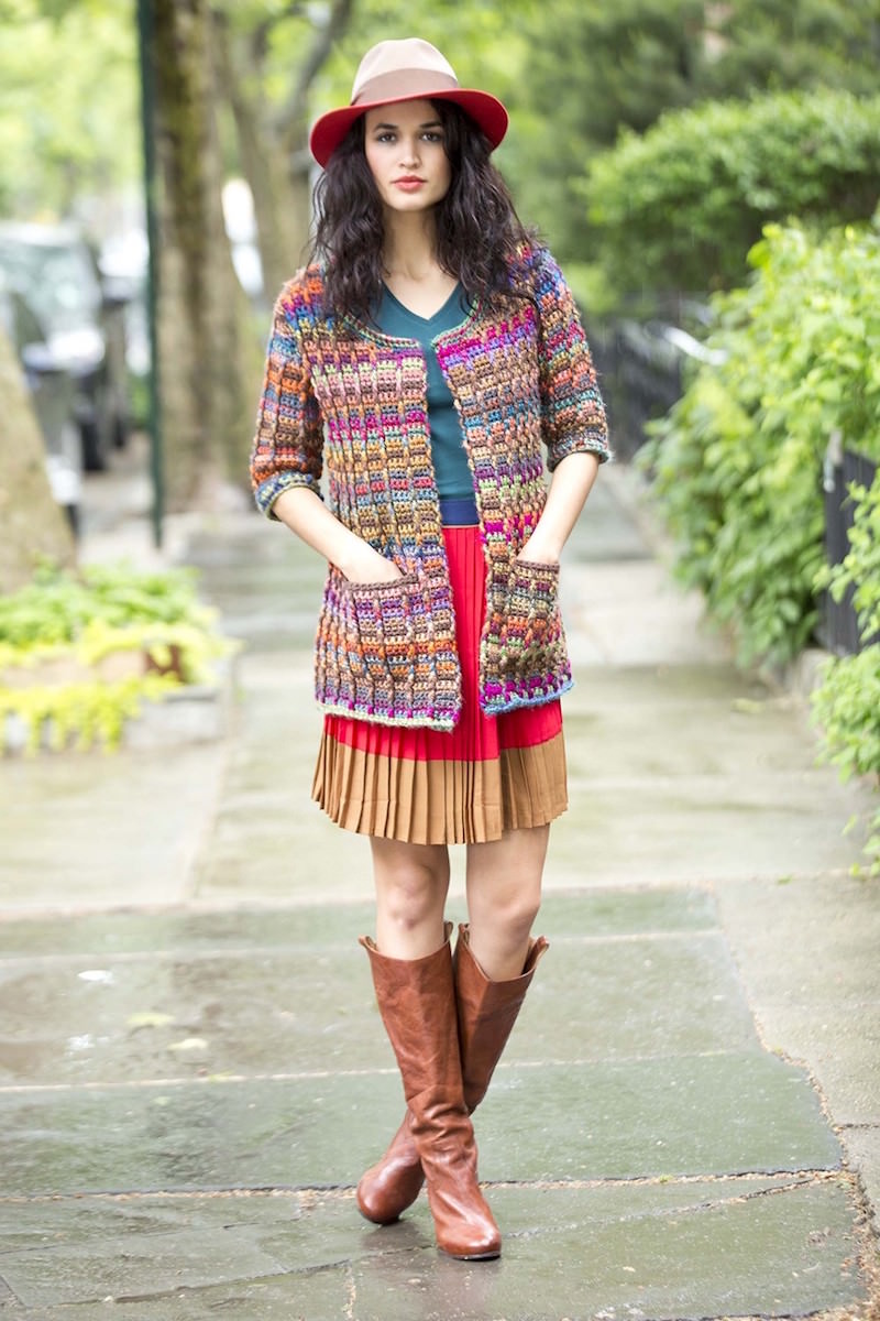 Colorful Modern Cardigan Free Crochet Pattern