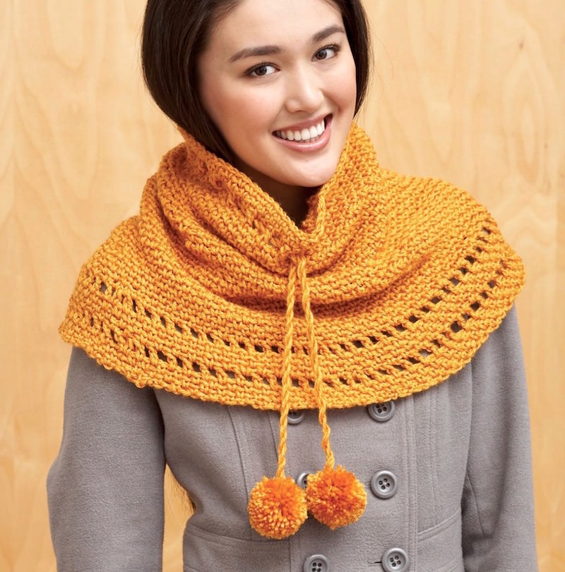 Drawstring cowl free fall crochet pattern