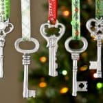 Make Simple Metallic Key Ornaments for Christmas