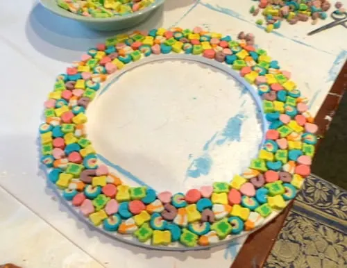 All of the Lucky Charms marshmallows glued down