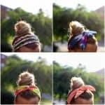 Collage of DIY headbands made with tie dye