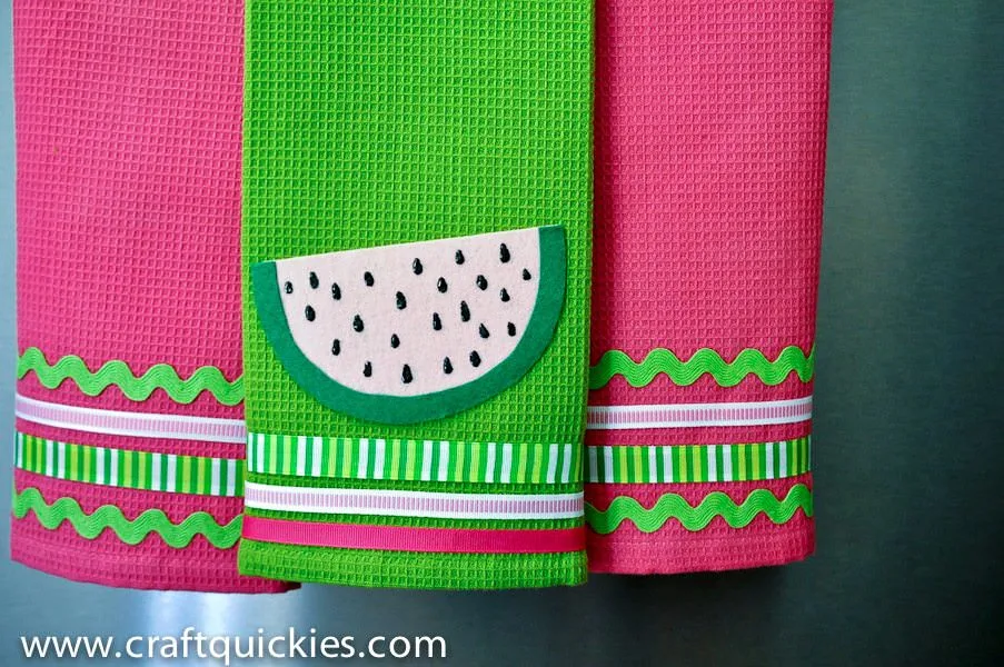 No sew watermelon towels