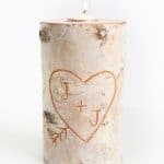 Birch wood candle holder