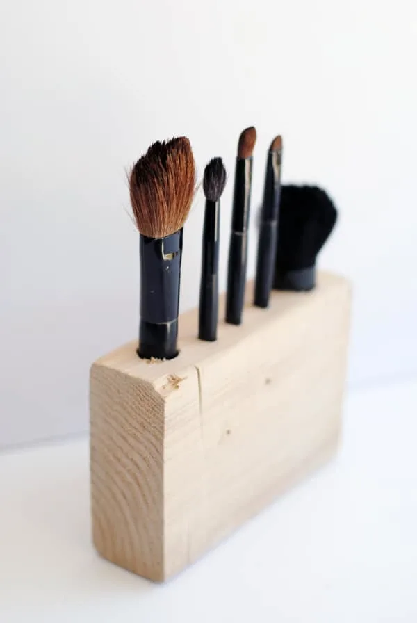 Wooden Paint Brush Holder