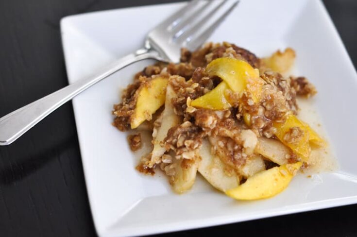 Make a delicious apple-peach crisp recipe in under an hour. Serve with ice cream or on its own - either way, it's delicious!