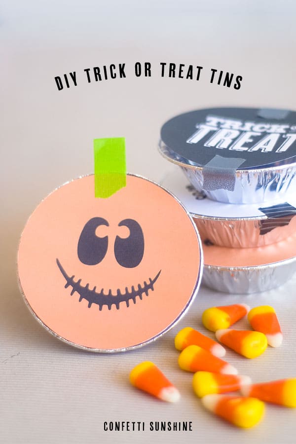 DIY trick or treat pin party favors