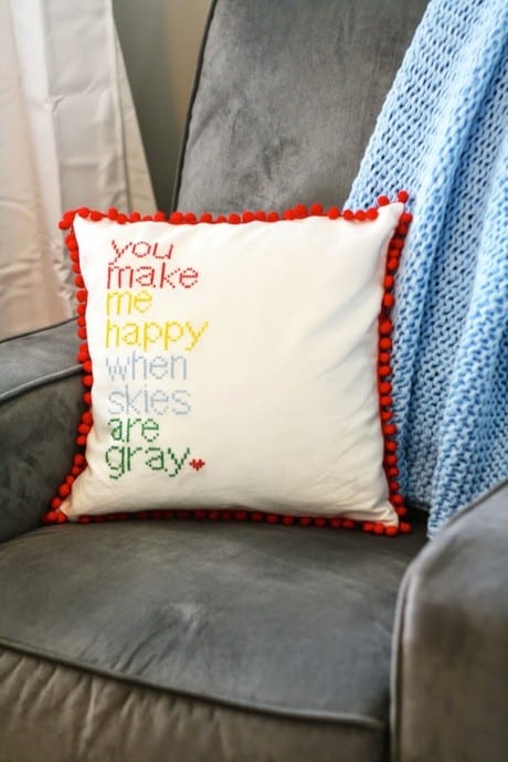 Diy Cross Stitch Pillow That Makes Me Happy - Diy Candy