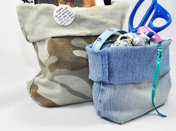 How to turn recycled jeans denim into storage