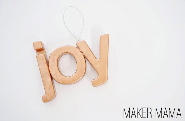 DIY Joy letter ornament for Christmas