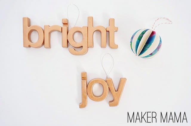 Do you have an excess of plastic magnet letters that you don't know what to do with? Turn them into these metallic DIY ornaments!