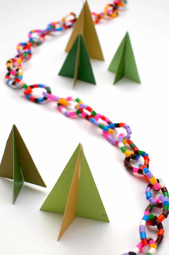 Kids Christmas Tree Garland with Perler Beads - DIY Candy