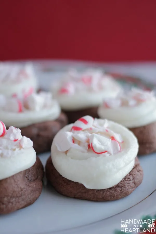Pudding cookie recipe with icing and peppermint pieces