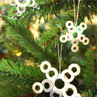 DIY star ornaments made with washers