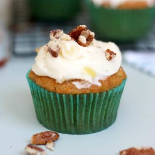 Carrot Cake Cupcakes with Pineapple Icing