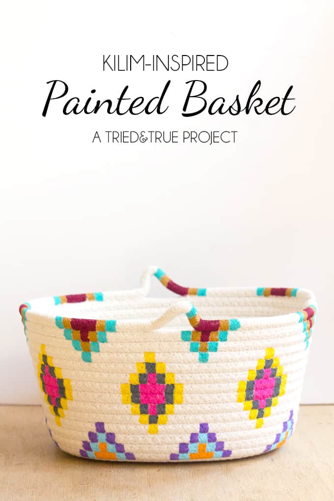 Kilim-Inspired Painted Basket in Three Easy Steps!