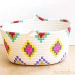 DIY Killim painted basket