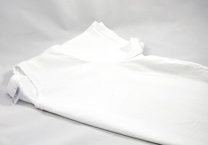 White t-shirt folded in half