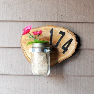 DIY House Number Plaque with a Wood Slice