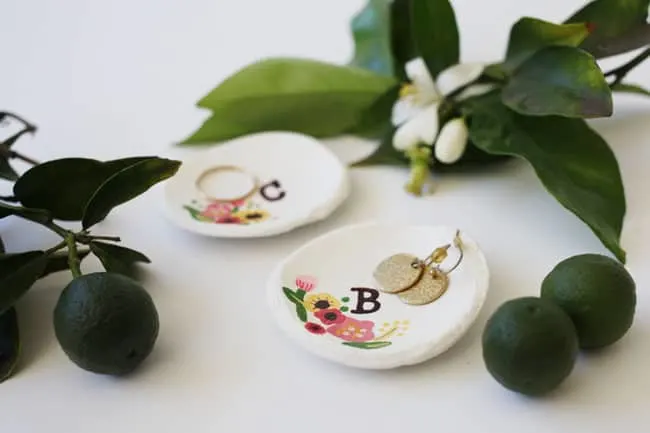 DIY air dry clay trinket dish