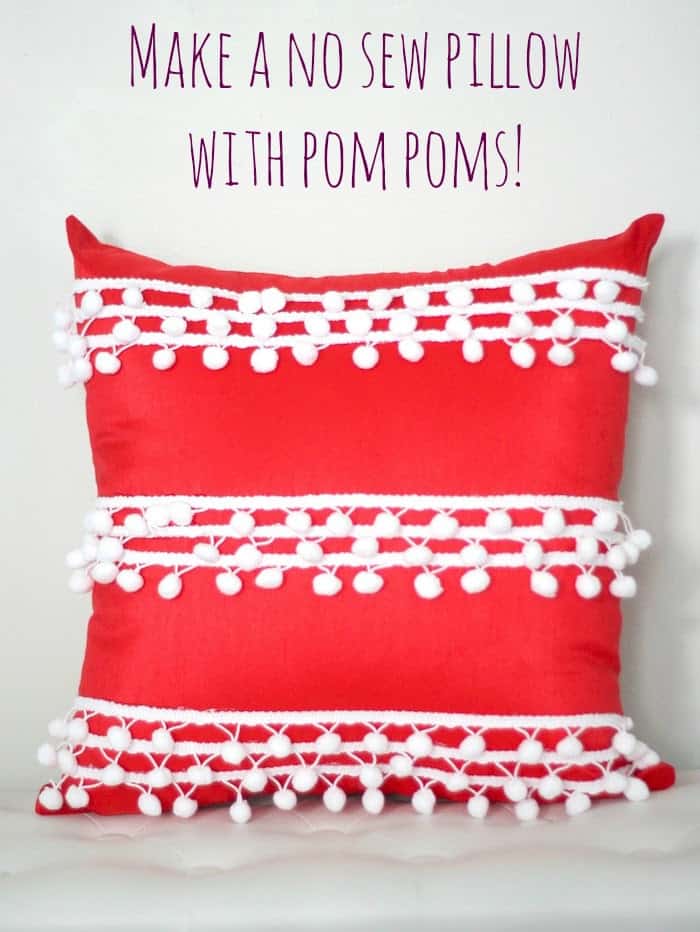 DIY Pom Pom Pillow (Easy No Sew Version!)