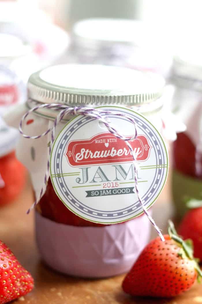 DIY Strawberry Freezer Jam with Printable Labels