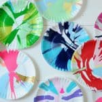 DIY spin art using a salad spinner as a spin painter