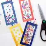 Handmade bookmarks with confetti