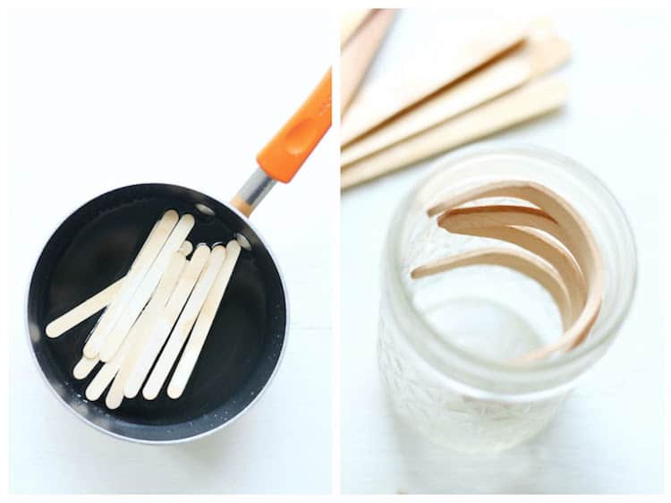 How to bend popsicle sticks using boiling water and a mason jar