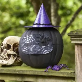 Turn a faux pumpkin into a witch in this sparkly pumpkin craft project! The best part is that you can reuse the fake gourd when you're done.