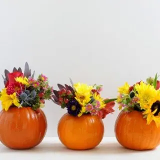 Pumpkin flower vases