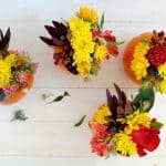 Pumpkin vases centerpieces