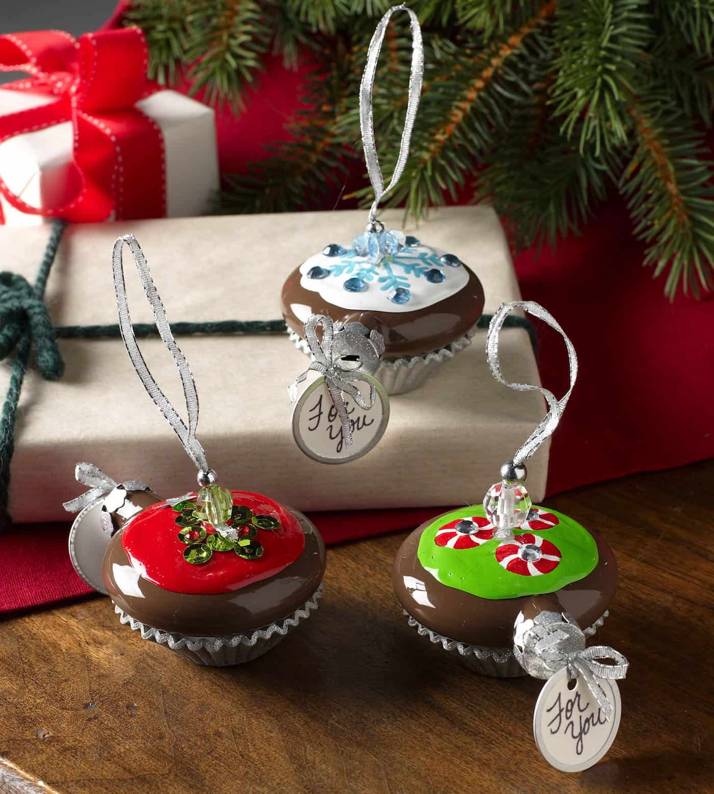 Handmade Cupcake Christmas Ornaments