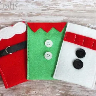 Santa, elf, and snowman gift card holders for Christmas