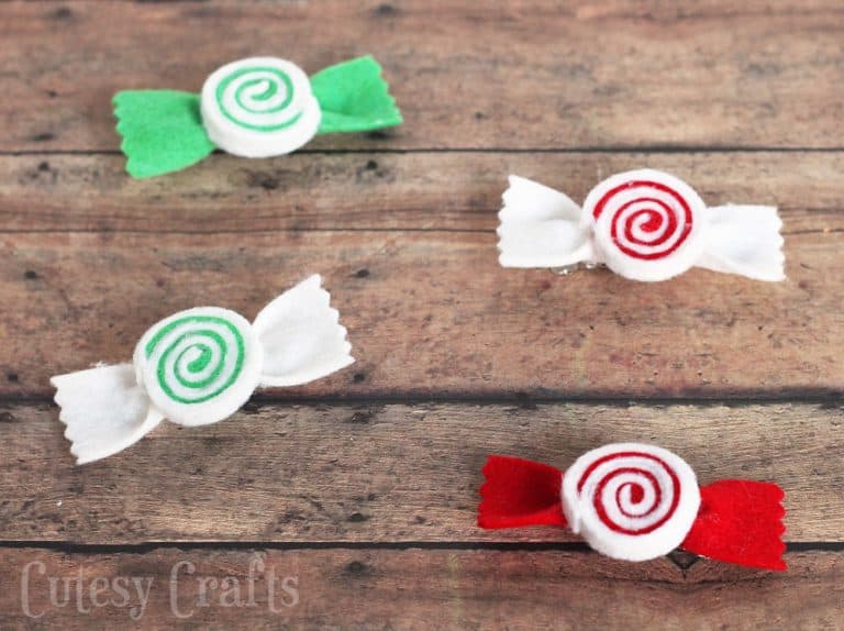 DIY Christmas hair bows made out of felt