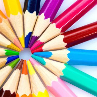 rainbow of colored pencils