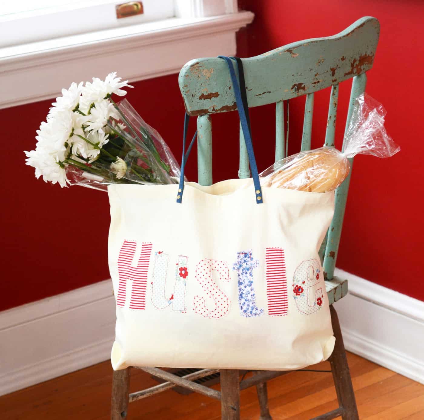 DIY Applique Tote Made with Cute Fabric