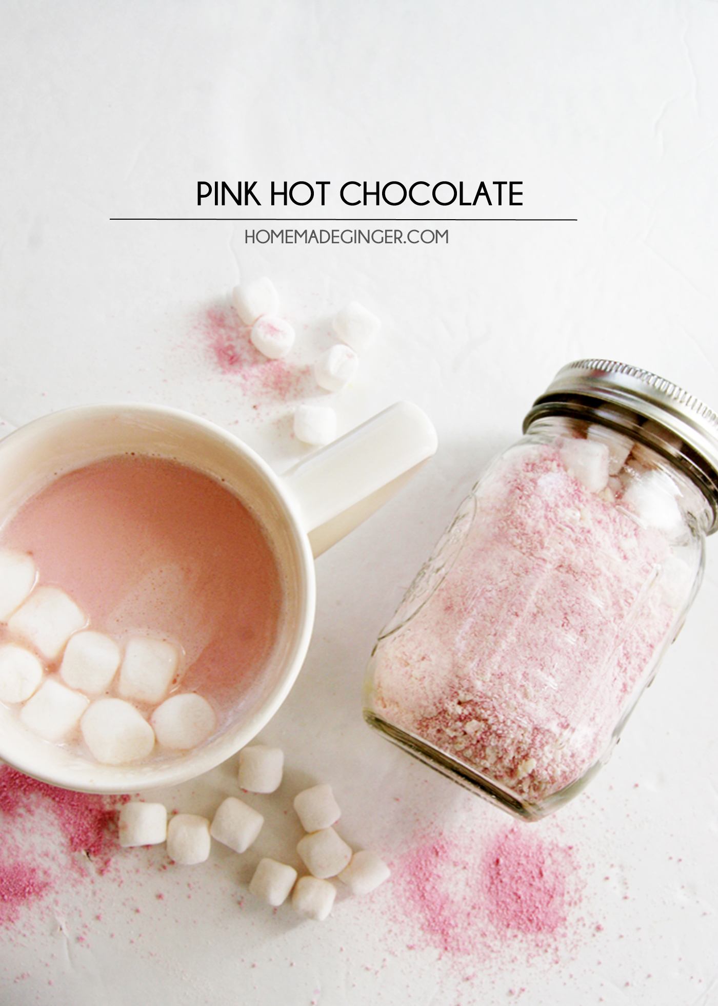 Delicious homemade pink hot chocolate