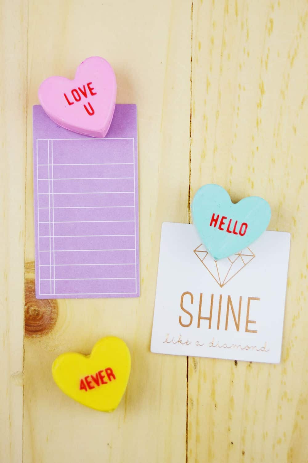 Make plaster magnets shaped like hearts for Valentine's Day