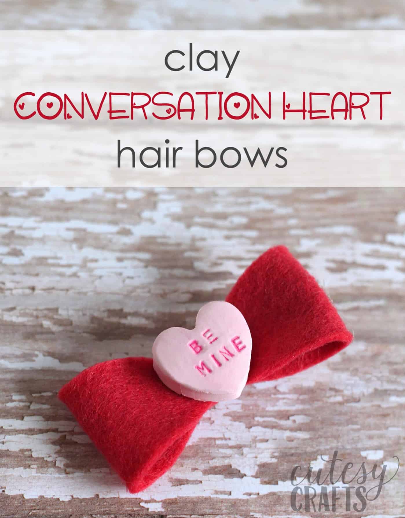 DIY Heart Hair Bows for Valentine's Day!