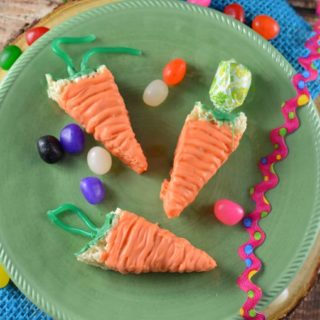 Rice krispie Easter treats shaped like carrots