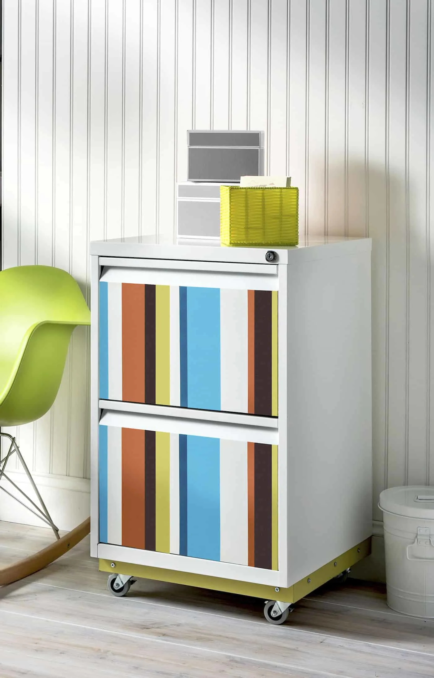 In this easy DIY file cabinet revamp, we took a thrift store find and made it over with existing spray paint. The whole project cost less than $10! If you want to add wheels - I'll show you how to do that too. Click through to see!