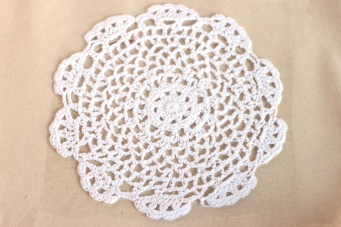 Doily placed over the heart opening