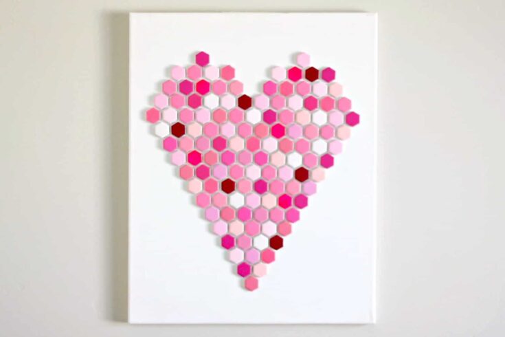 Heart Wall Art Made with Hexagon Tiles