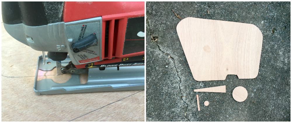 Cutting out a wood silhouette with a jigsaw