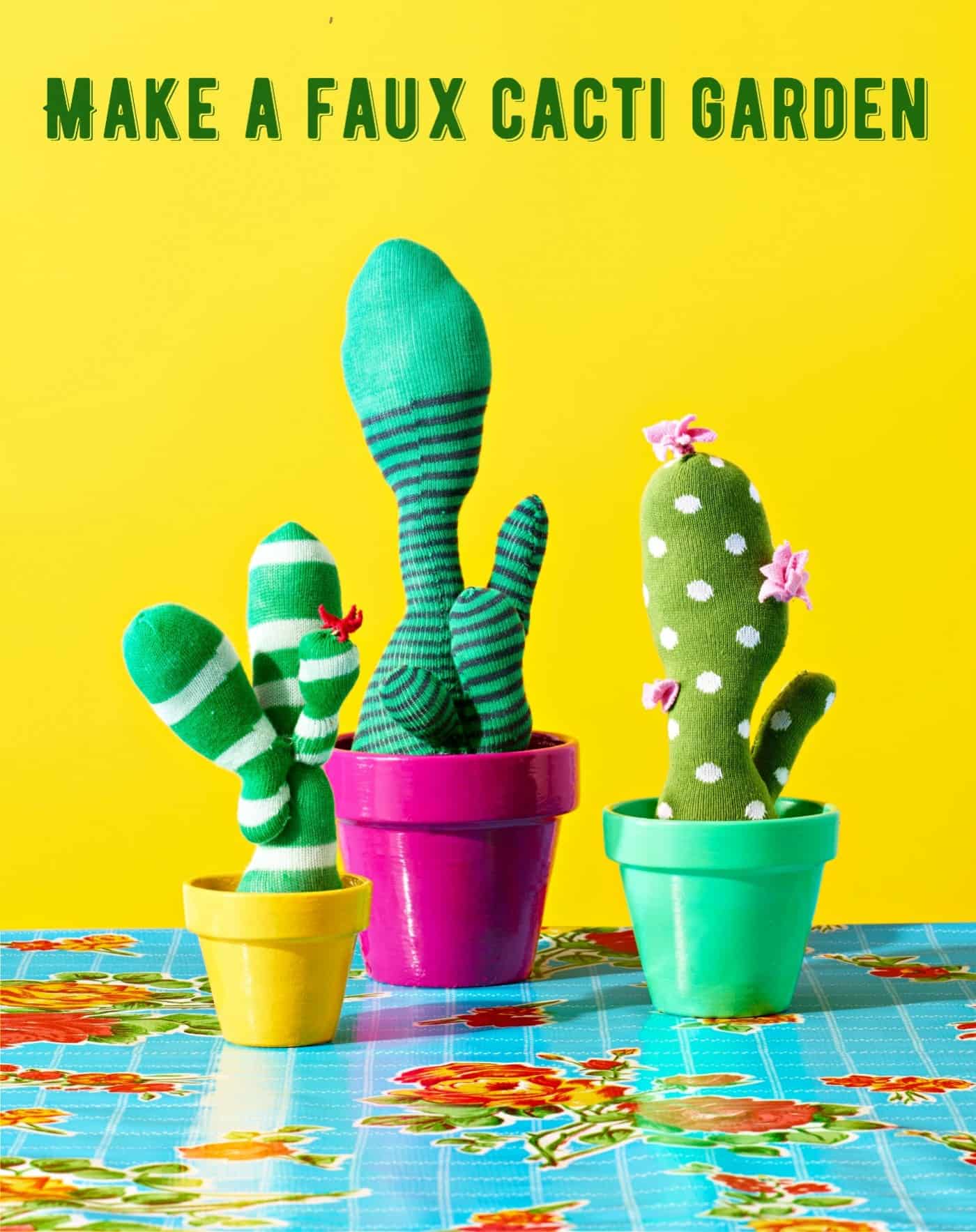 Make Faux Cacti from Socks for Your Quirky Garden