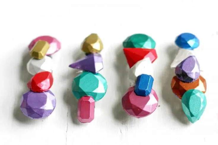 DIY metallic gem hair clips