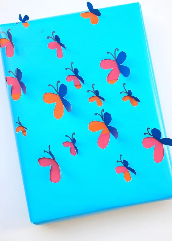 Easy DIY butterfly wrapping paper
