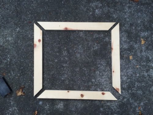Pieces cut for the top frame of the planter box
