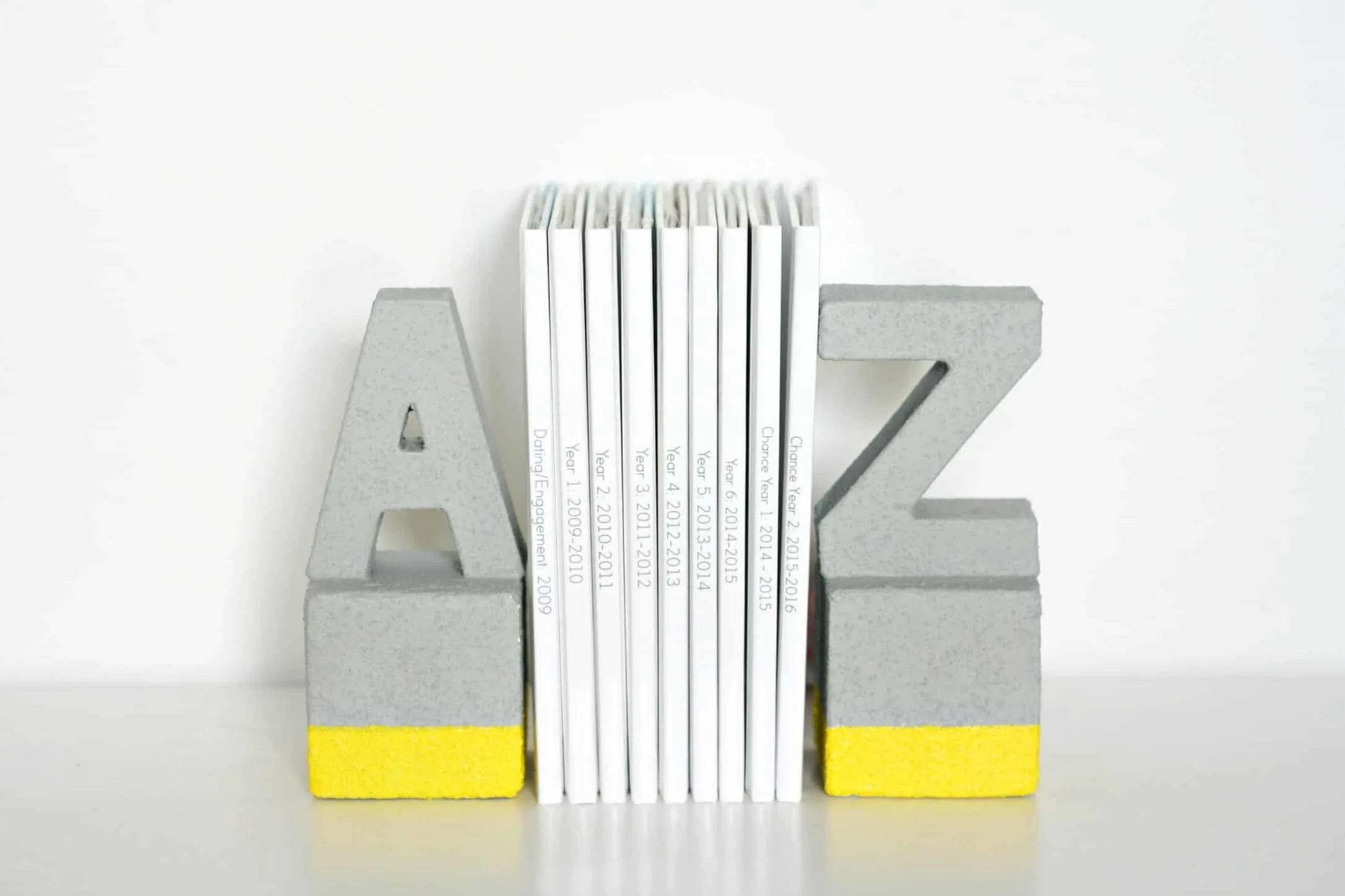 Faux Concrete DIY Book Ends