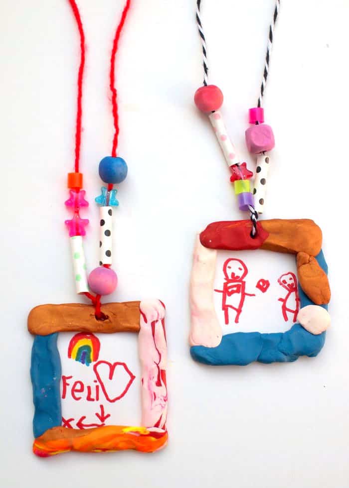 Polymer clay necklace for kids to make